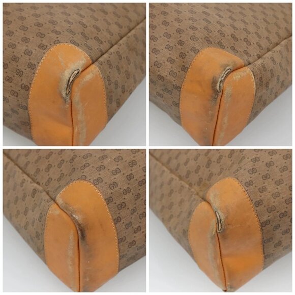 GUCCI Micro GG Canvas Tote Bag PVC Beige Gold 002 123 0135 Auth th6296 - Picture 14 of 16